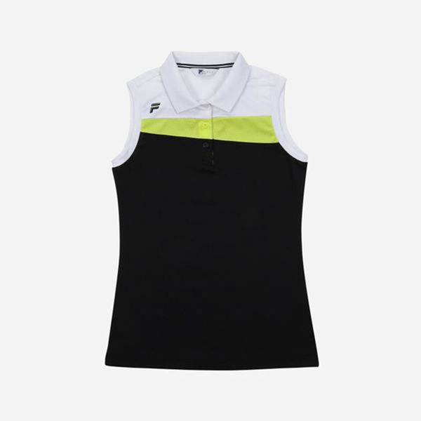 Fila Golf Sleeveless Women's Polo Shirts - Black,NZ 419-90586